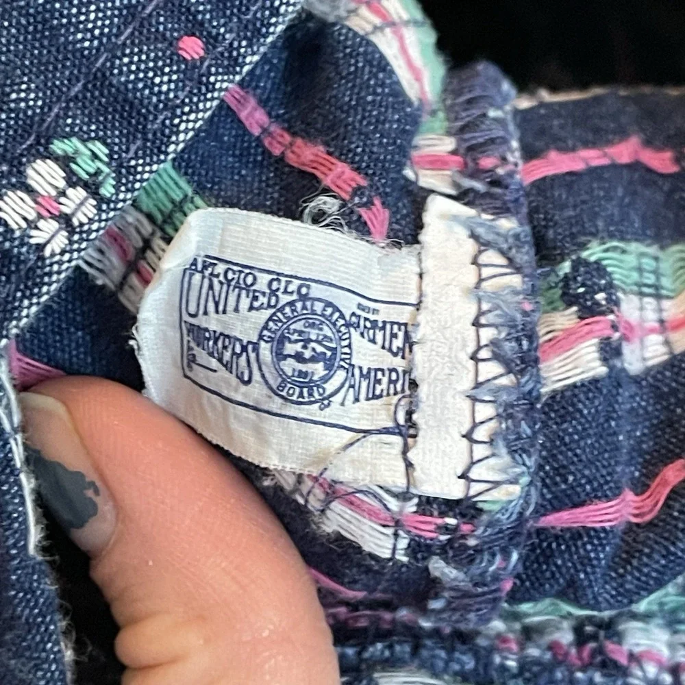 Vintage 80s OSHKOSH Toddler Girl 3M Blue Denim Flower Daisy Overalls‎